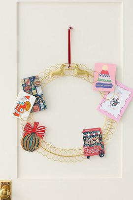 Anthropologie Holiday Card Holder Wreath