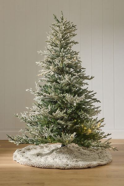 Anthropologie Holly Cable Knit Tree Skirt