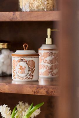 Anthropologie Hotel Ceramic Bath Canister