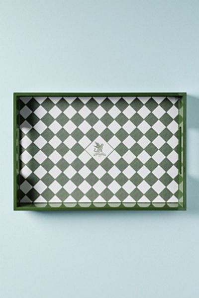 Anthropologie Hotel Lacquer Checkered Tray