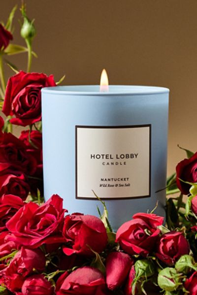 Anthropologie Hotel Lobby Floral Nantucket Wild Rose & Sea Salt Glass Candle
