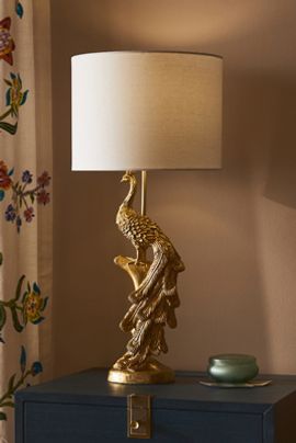 Anthropologie Icon Peacock Table Lamp