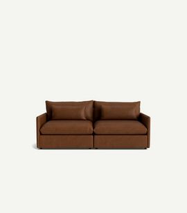 Anthropologie James Leather Two-Cushion Sofa