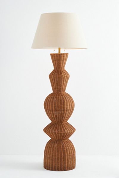Anthropologie Jember Rattan Geometric Floor Lamp