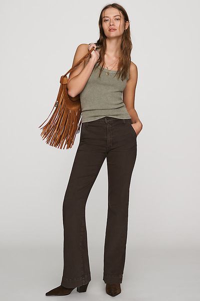 Anthropologie Joe's Jeans Molly Mid-Rise Wide-Leg Trouser Jeans