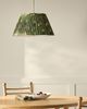Anthropologie Lee Brass 24" Ruched Printed Semi-Flush Mount Pendant Light - 1