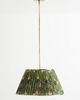Anthropologie Lee Brass 24" Ruched Printed Semi-Flush Mount Pendant Light - 3