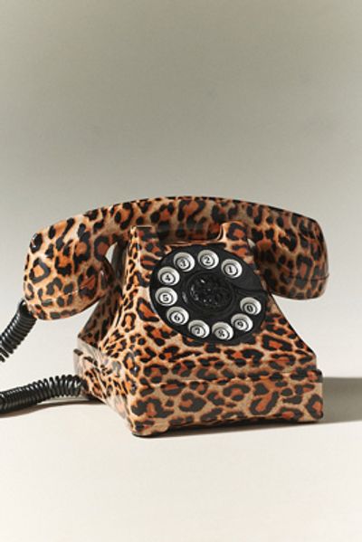Anthropologie Leopard Rotary Phone Decorative Object
