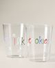 Anthropologie Love Notes Milk & Cookies Juice Glasses, Set of 2 - 1