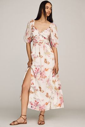 Anthropologie Lulus Madison V-Neck Midi Dress