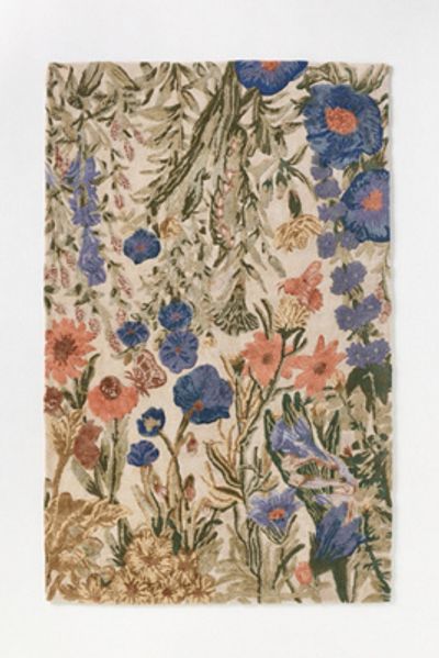 Anthropologie Meadows Tufted Wool Blend Floral Rug