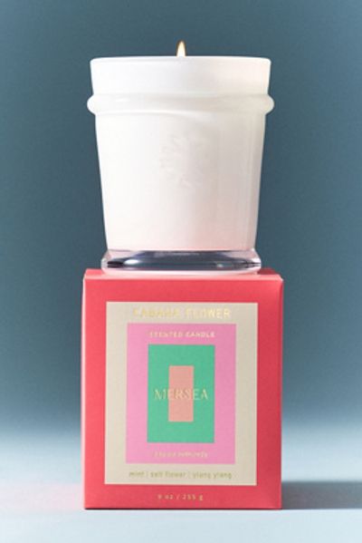 Anthropologie Mersea Floral Cabana Flower Boxed Glass Candle