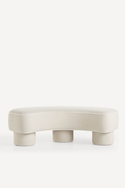 Anthropologie Modella Performance Linen Curved Bench
