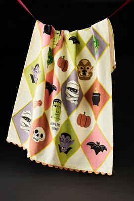 Anthropologie Monster Mash Dish Towel
