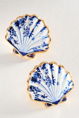 Anthropologie Mosaic Shell Post Earrings