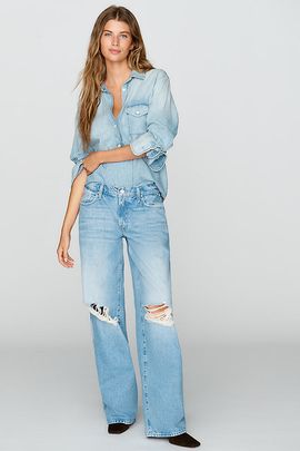 Anthropologie MOTHER The Down Low Delinquent Low Rise Wide Leg Jeans
