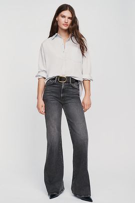 Anthropologie MOTHER The Hustler Roller Sneak High-Rise Wide-Leg Jeans