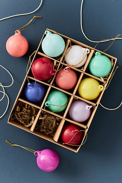 Anthropologie Opaque Bauble Ornaments