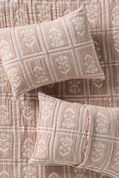 Anthropologie Parker Cotton Floral Woven Shams, Set of 2