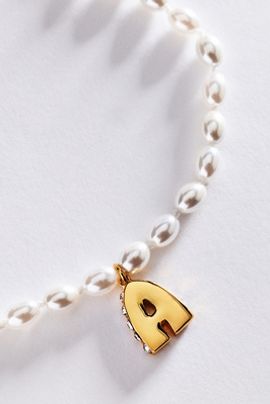 Anthropologie Pearl Initial Necklace