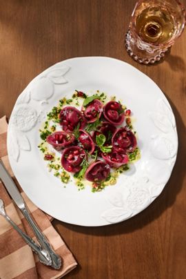Anthropologie Pomegranate Italian Earthenware Dinner Plates, Set of 4