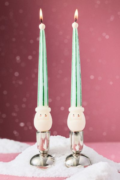 Anthropologie Santa Taper Candles, Set of 2