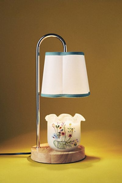 Anthropologie Scalloped Shade Candle Warmer Lamp