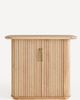 Anthropologie Scout Tall Burl Wood Fluted Bar Cabinet - 1