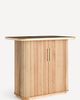 Anthropologie Scout Tall Burl Wood Fluted Bar Cabinet - 2