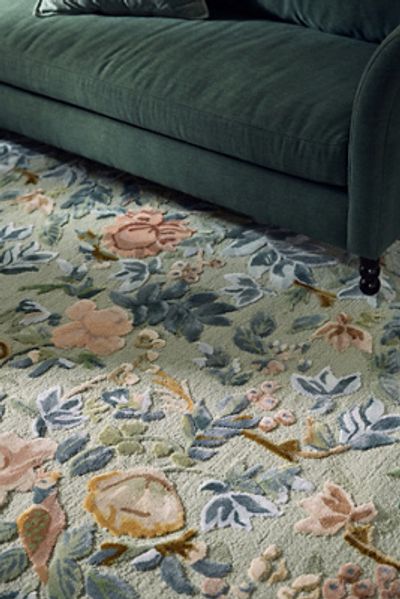 Anthropologie Seren Hand Tufted Wool Blend Painterly Floral Rug