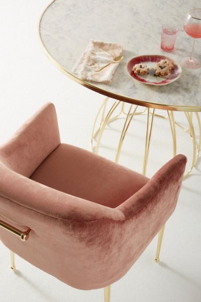 Anthropologie Slub Velvet Elowen Armchair
