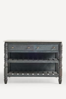 Anthropologie Spindle 50" Marble-Top Kitchen Island