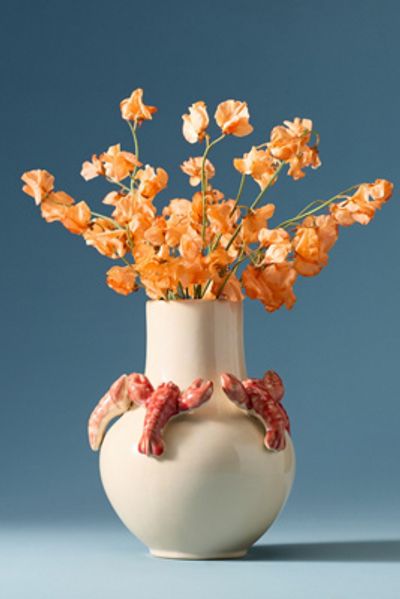 Anthropologie Stoneware Lobster Vase