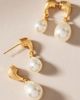 Anthropologie Studio Bride Gilded Asymmetric Pearl Drop Earrings - 1