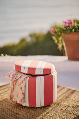Anthropologie Sunbrella Storage Ottoman - Thumbnail 4