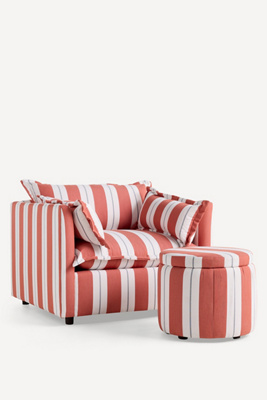 Anthropologie Sunbrella Storage Ottoman - Thumbnail 3