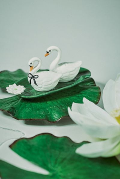 Anthropologie Swan Lake Salt & Pepper Shakers