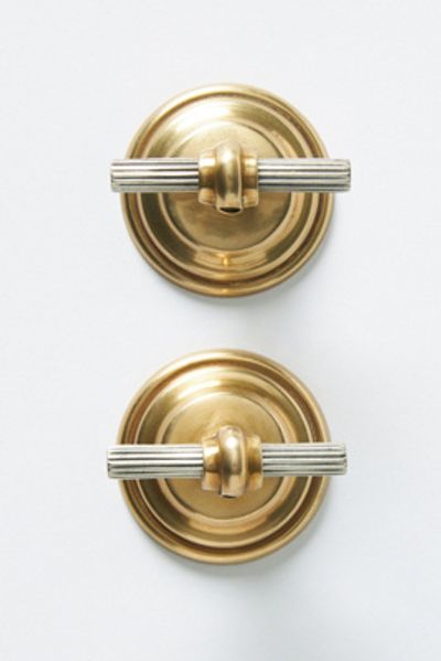 Anthropologie Sylvie Mixed Metal Knobs, Set of 2