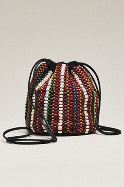 Anthropologie THE GREAT. Beaded Cinched Bucket Bag