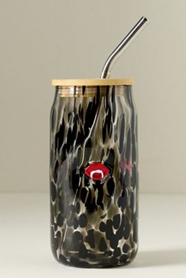 Anthropologie The Mystic Icon Juice Glass Tumbler with Lid