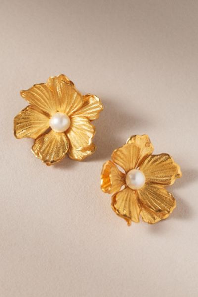 Anthropologie The Pink Reef Sunburst Flower Earrings