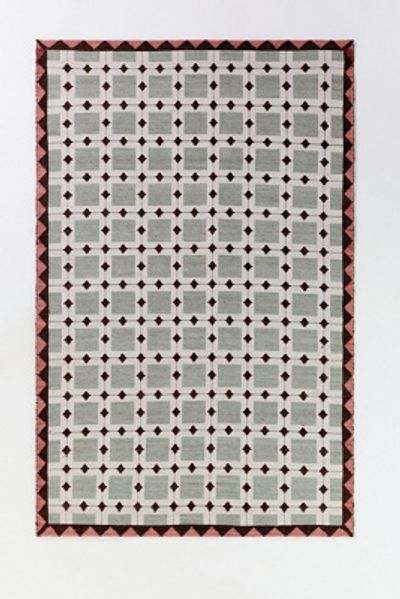 Anthropologie Tile Grid Indoor/Outdoor Rug
