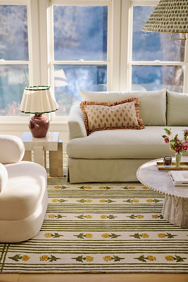 NOAH floral ラグ Anthropologie - Tufted and Hooked Wool Floral Rug