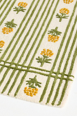 Anthropologie - Tufted and Hooked Wool Floral Rug
