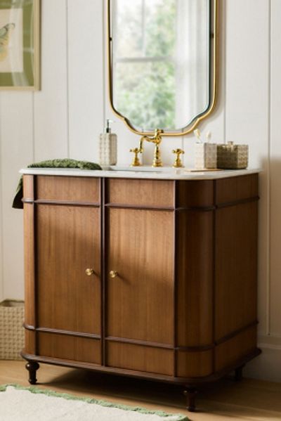 Anthropologie Valencia Marble-Top Single Bathroom Vanity