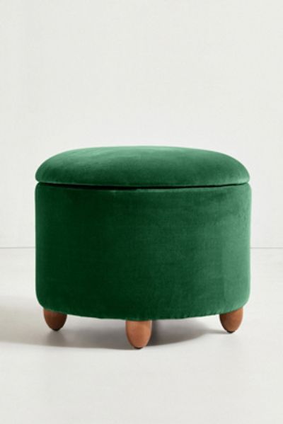 Anthropologie Valencia Velvet Louise Storage Ottoman