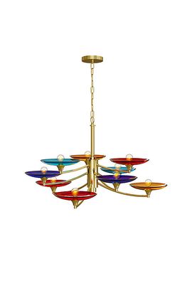 Anthropologie Veneto Layered Colorful Glass Disc Chandelier