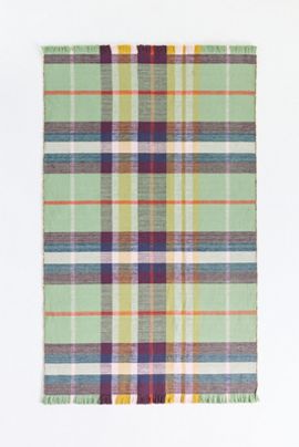 Anthropologie Vienna Indoor/Outdoor Flatwoven Plaid Rug