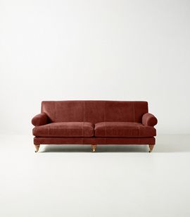 Anthropologie Willoughby Two-Cushion Leather Sofa