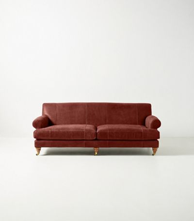 Anthropologie Willoughby Two-Cushion Leather Sofa